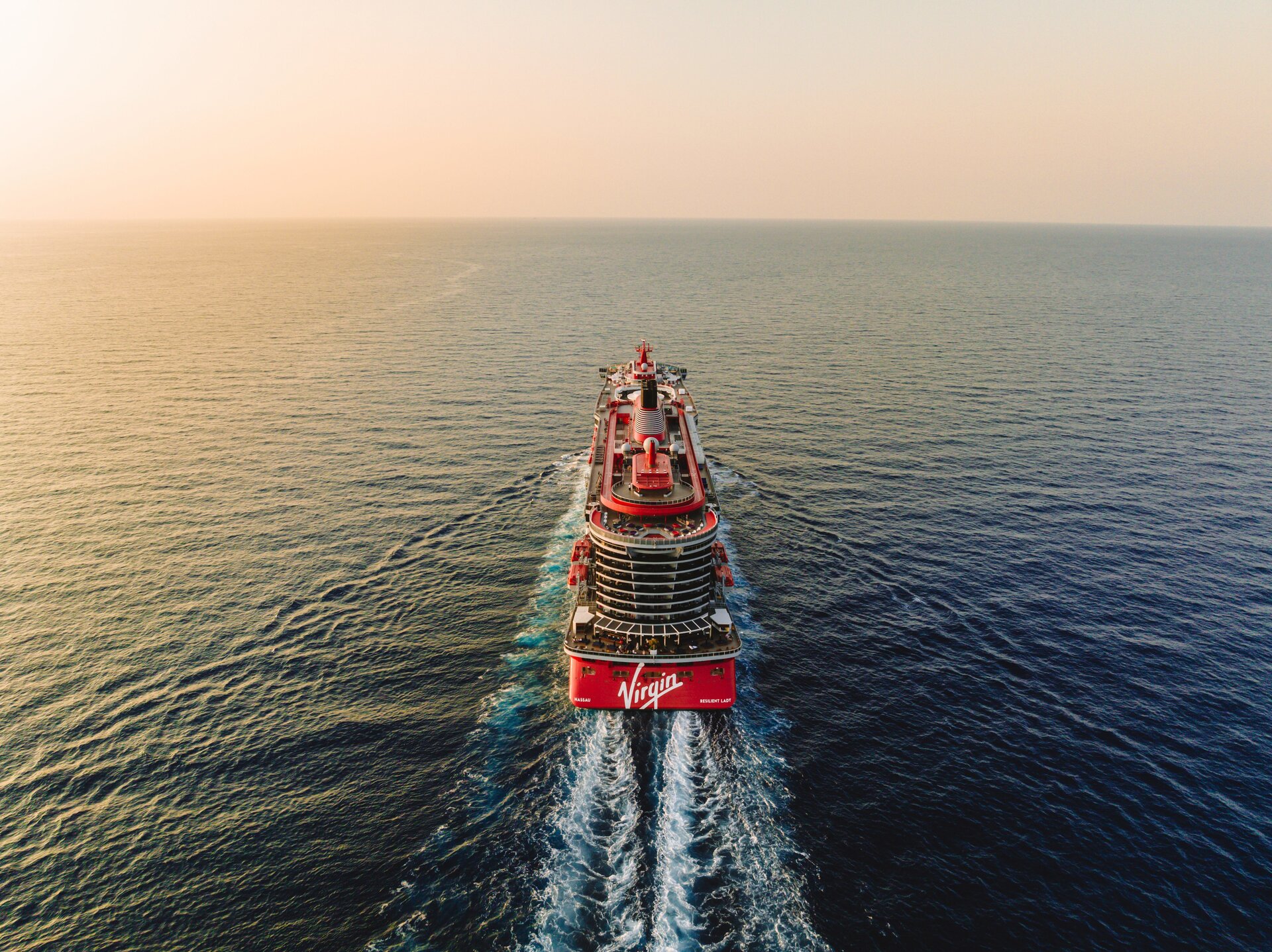 Virgin Voyages Resilient Lady at sea